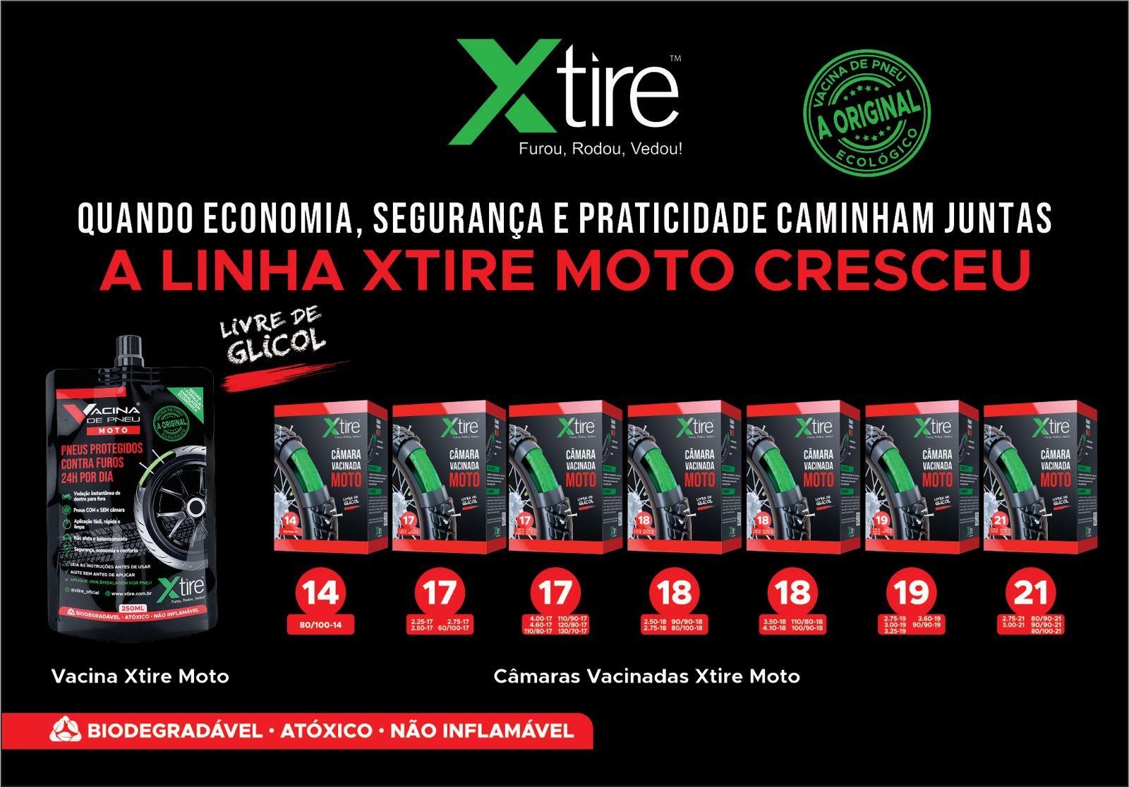 Linha completa Xtire para motos